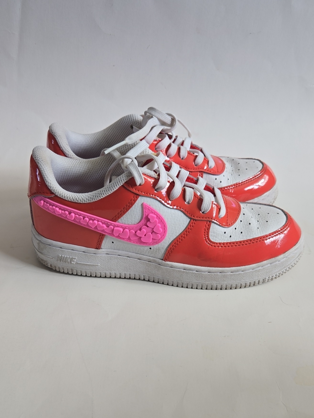 Nike Air Force 1 Low LV8 Coral Chalk Bright Crimson Patent Youth 3Y FD1032-600